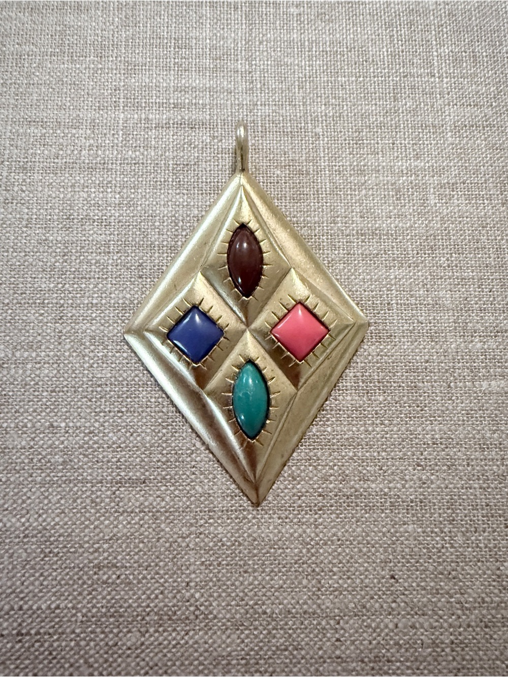 Vintage Mid Century Monet Diamond-Shaped Pendant.
